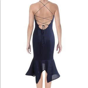 Bariano Textured Flounce Hem Evening Dress